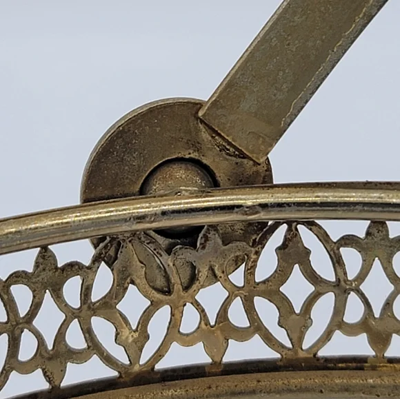 Libbey Starlight Golden Foliage Ice Bucket Metal Carrier Mid-Century Modern Vtg - Picture 6 of 16